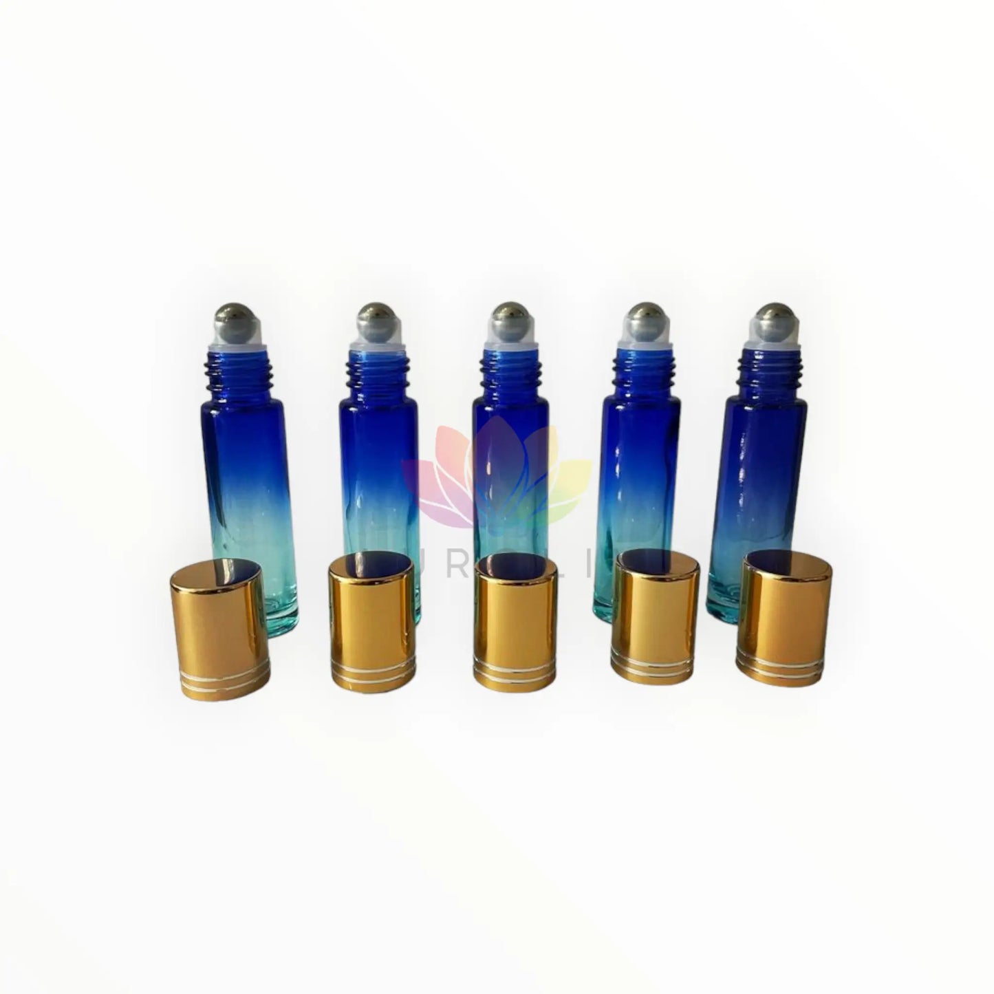 Roll on 10 ml degrade azul celeste vidrio grueso