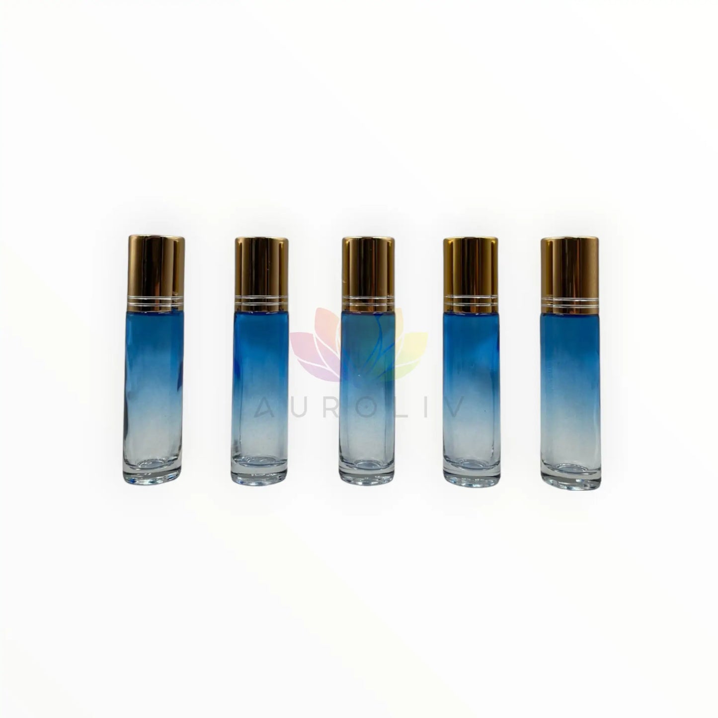 Roll on 10 ml degrade azul transparente vidrio grueso
