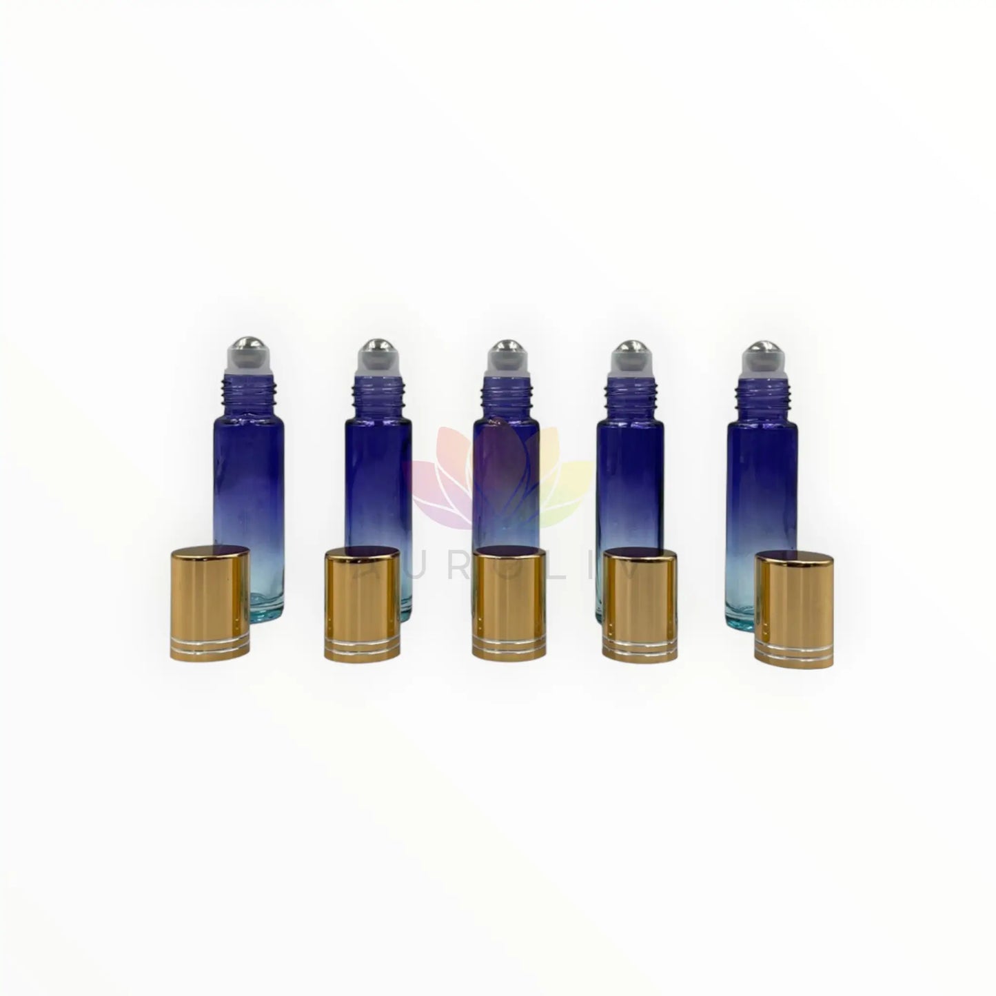 Roll on 10 ml degrade morado celeste vidrio grueso