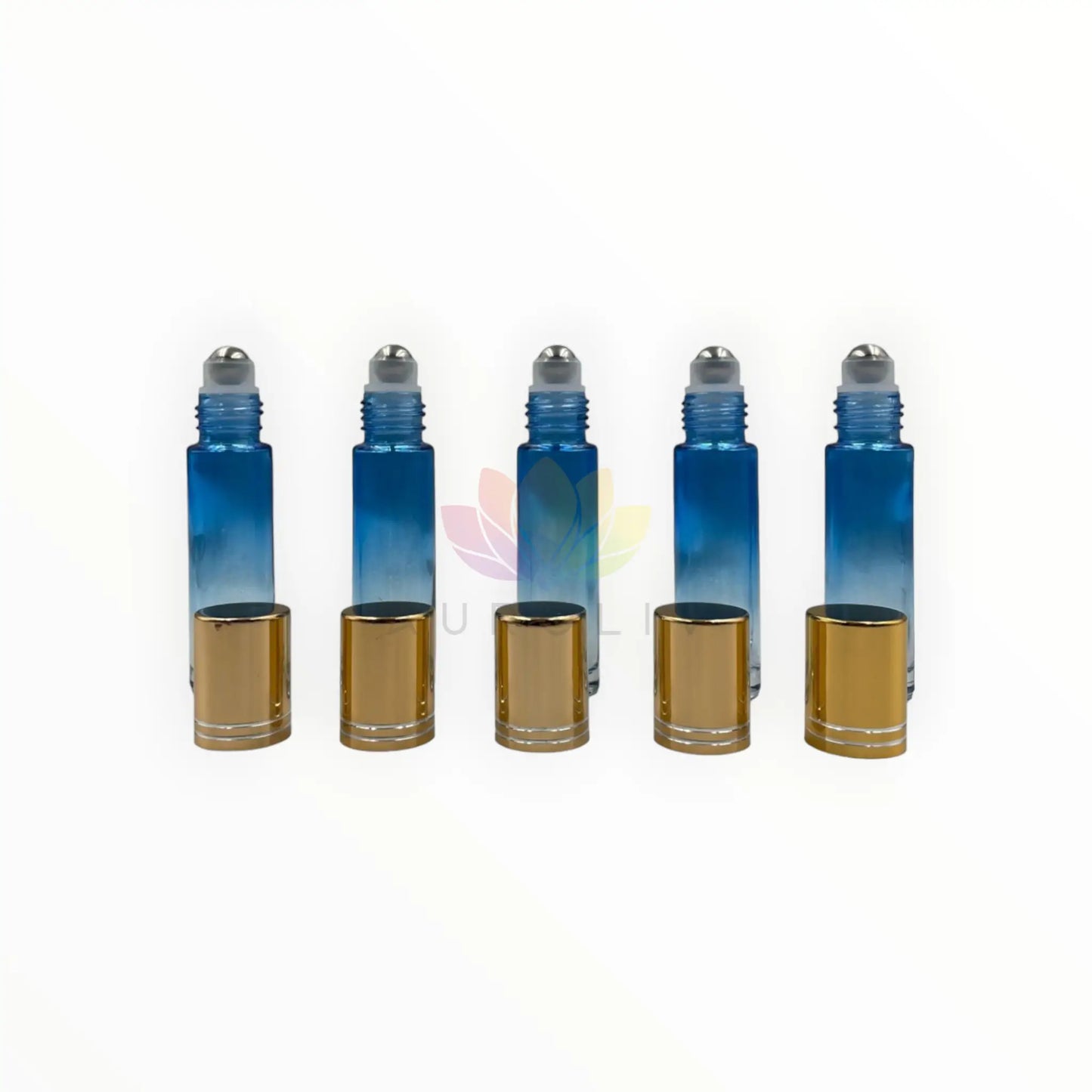 Roll on 10ml degrade azul transparente vidrio grueso