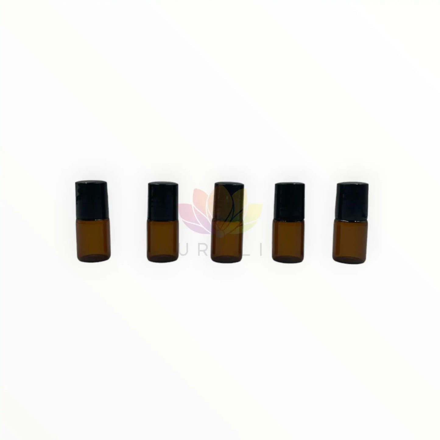 Roll on 2 ml ambar vidrio tapa negra