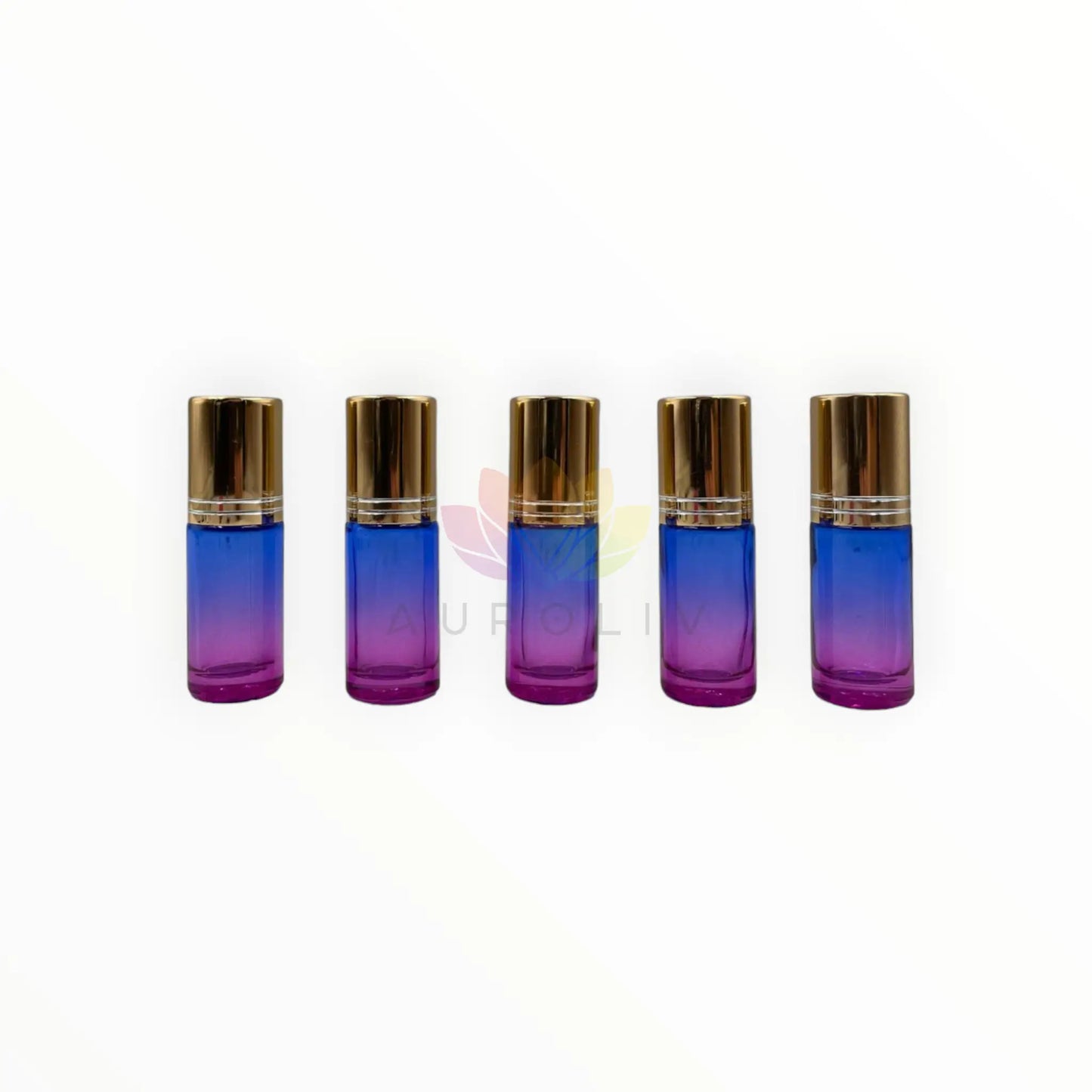 Roll on 5 ml degrade azul rosado vidrio grueso