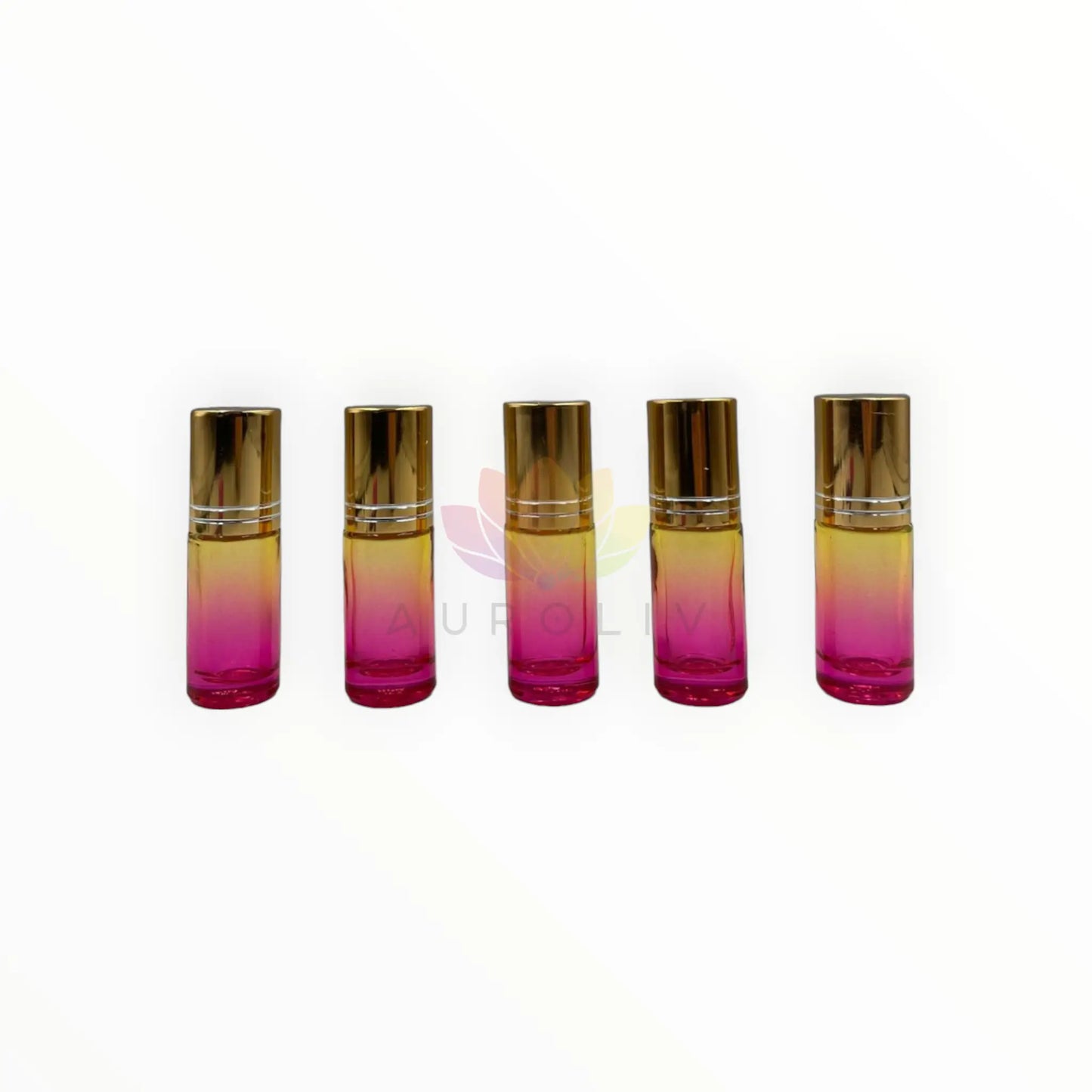 Roll on 5ml degrade amarillo rosado vidrio grueso