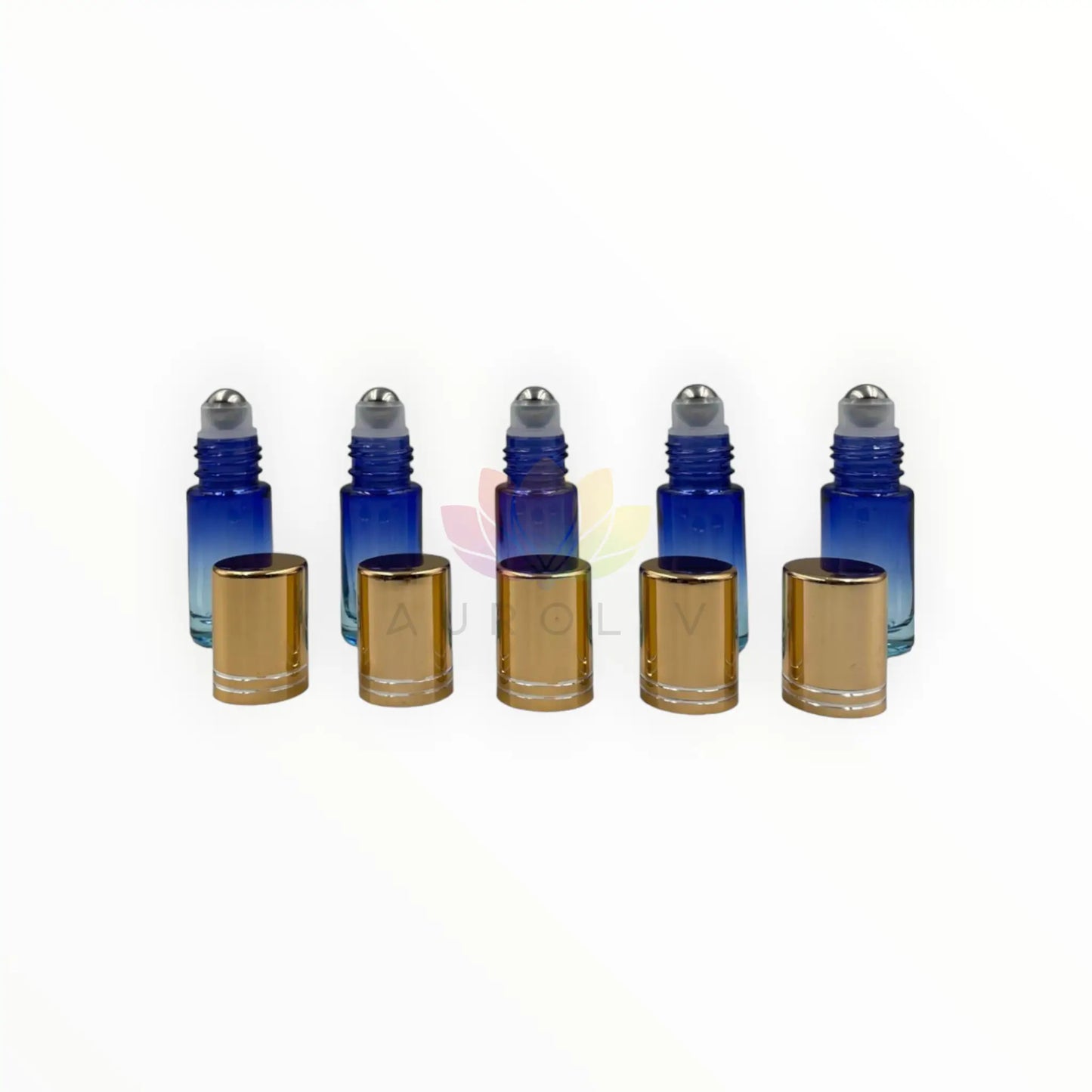 Roll on 5ml degrade azul celeste vidrio grueso