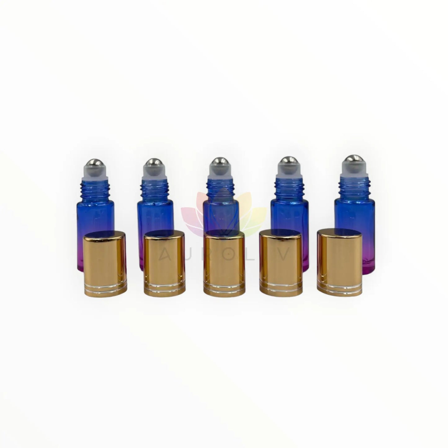 Roll on 5ml degrade azul rosado vidrio grueso