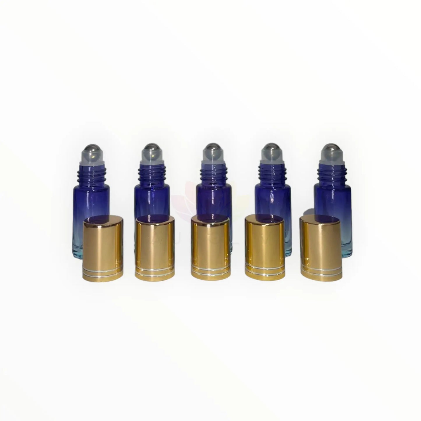 Roll on 5ml degrade morado con celeste tapa dorada