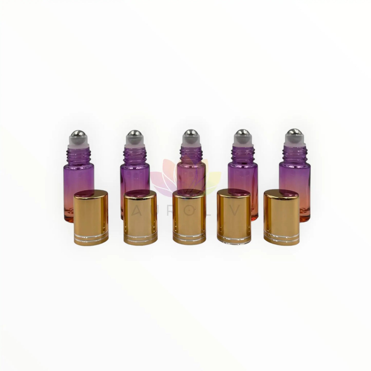 Roll on 5ml degrade morado naranjo vidrio grueso