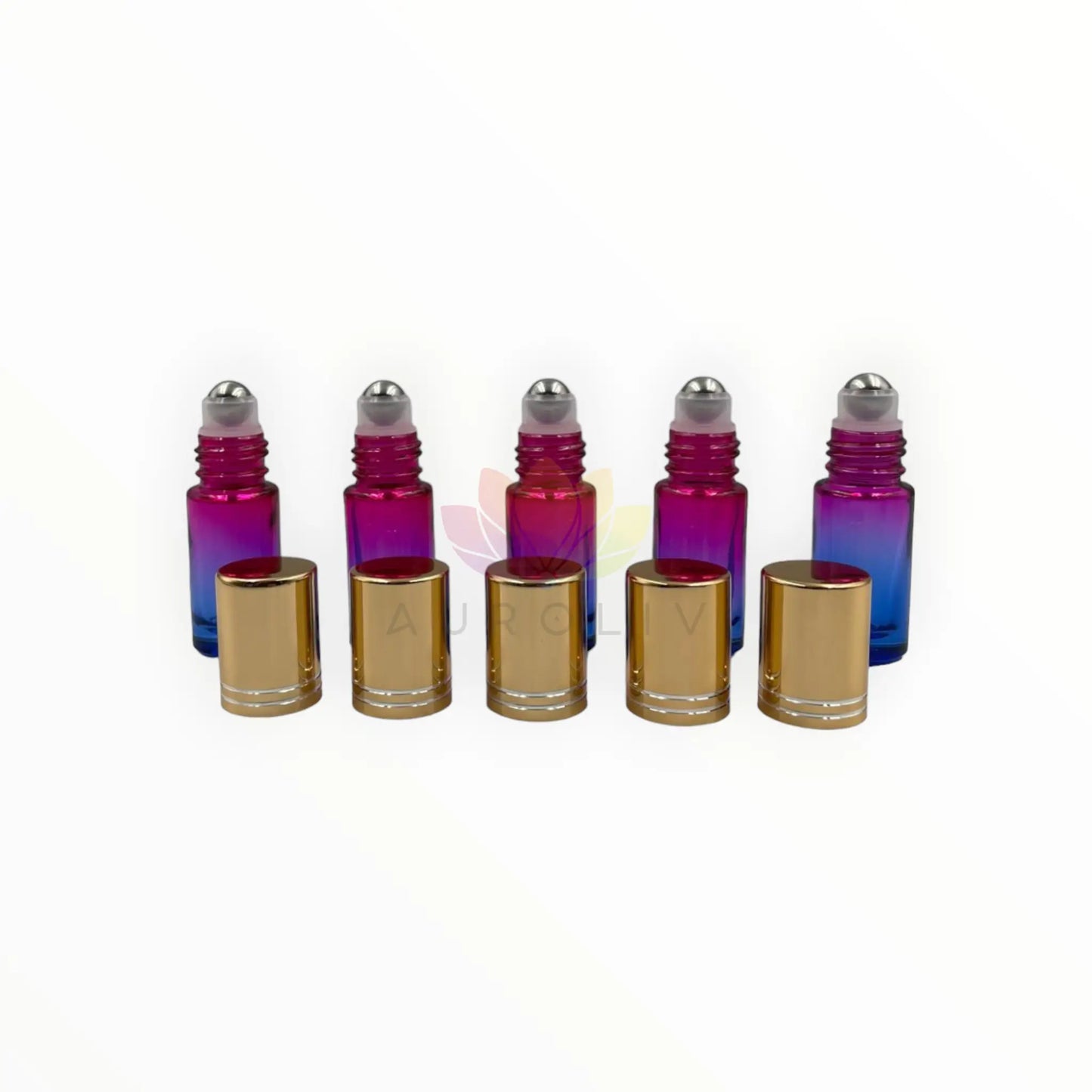 Roll on 5ml degrade rosado azul vidrio grueso