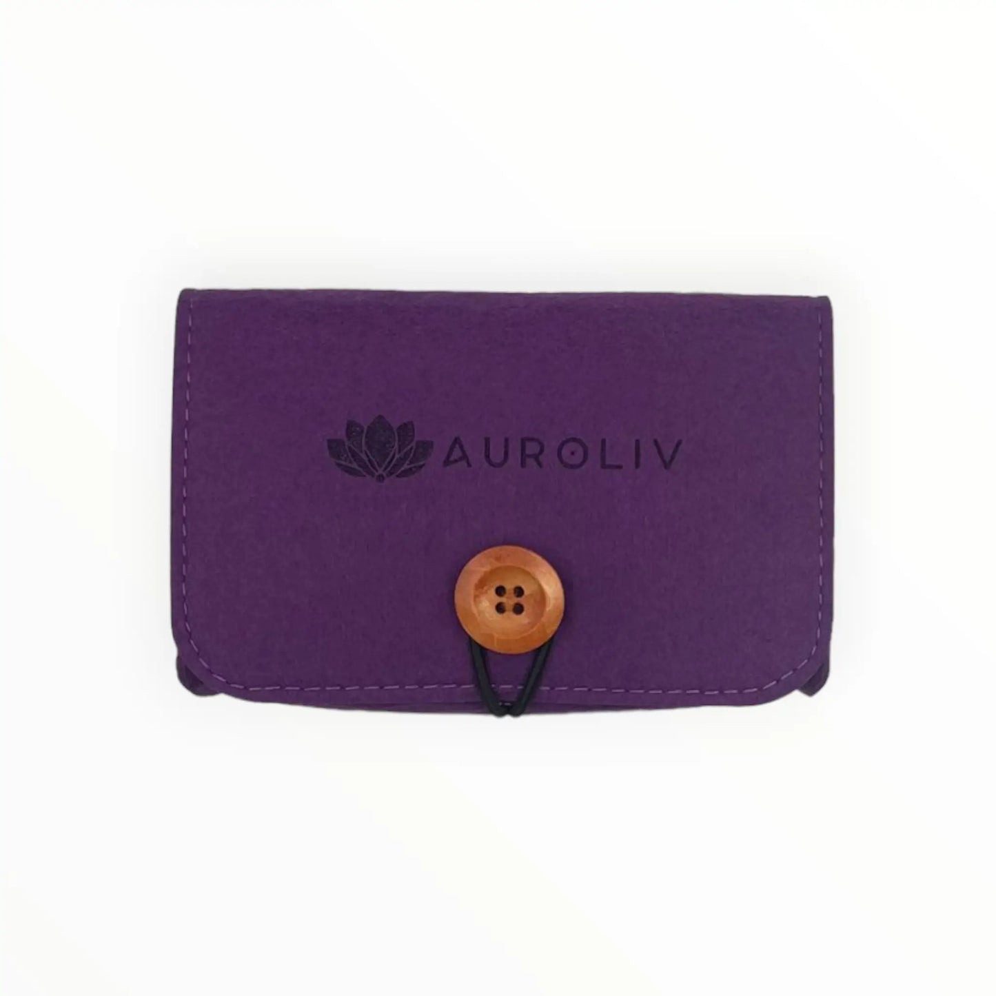 Sobre de fieltro rectangular morado porta roll on aceites esenciales