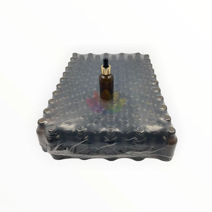 Bandeja de 110 goteros ambar 30ml tapa dorada