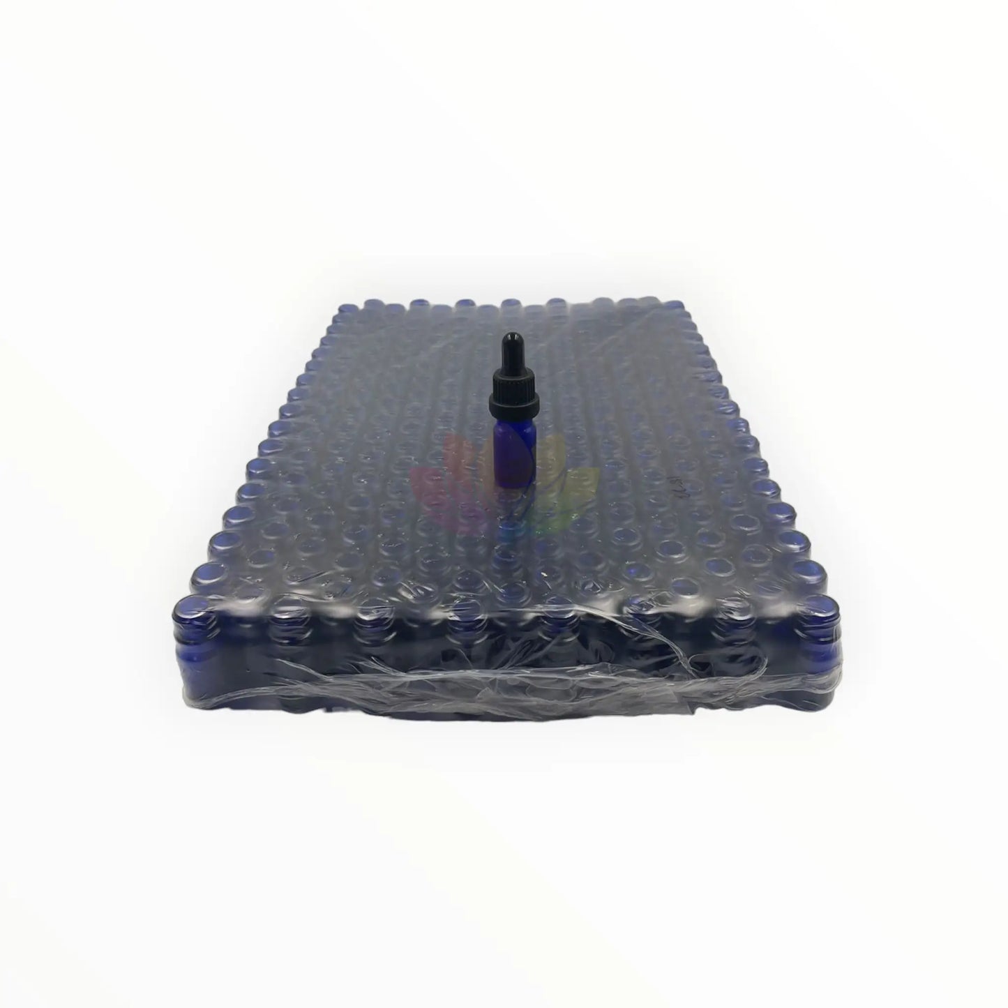 Bandeja goteros 5ml azul tapa negra con sello