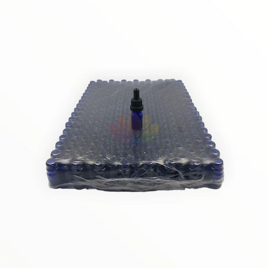 Bandeja goteros 5ml azul tapa negra con sello