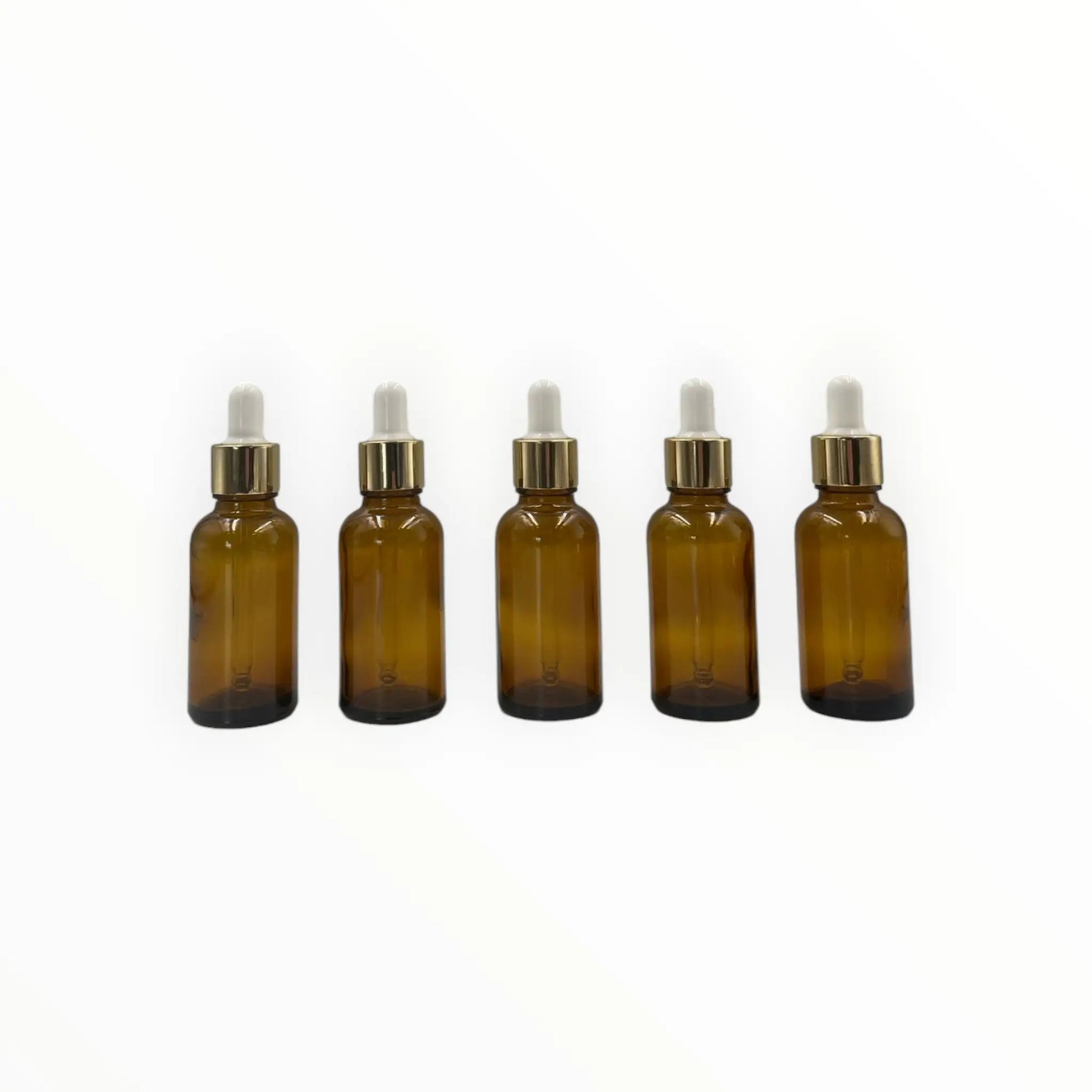 Gotario 30ml ambar tapa dorada gotero blanco