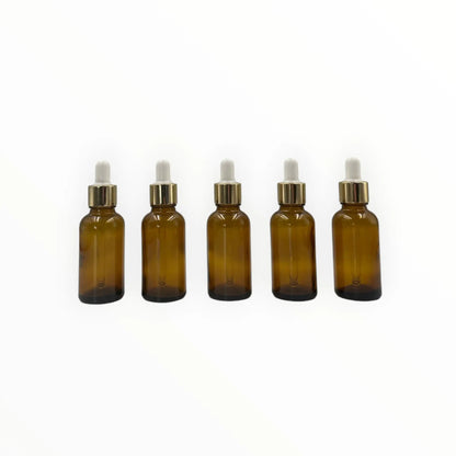 Gotario 30ml ambar tapa dorada gotero blanco