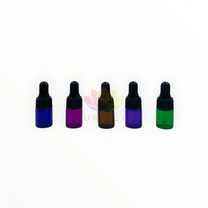Gotarios 2 ml colores vidrio gotero negro tapa negra