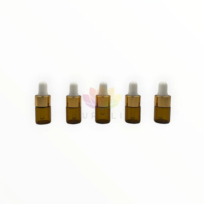 Gotarios 2ml ambar vidrio gotero blanco tapa dorada