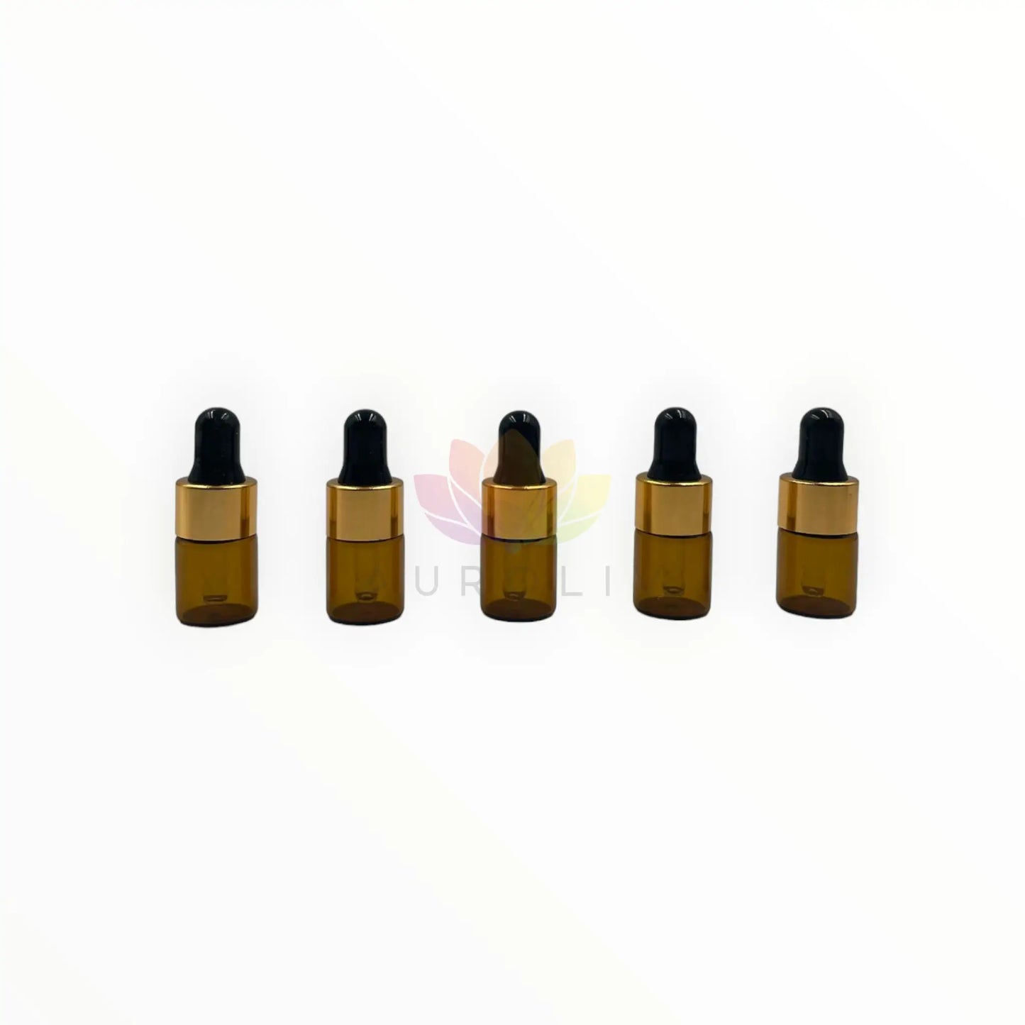 Gotarios 2ml ambar vidrio gotero negro tapa dorada