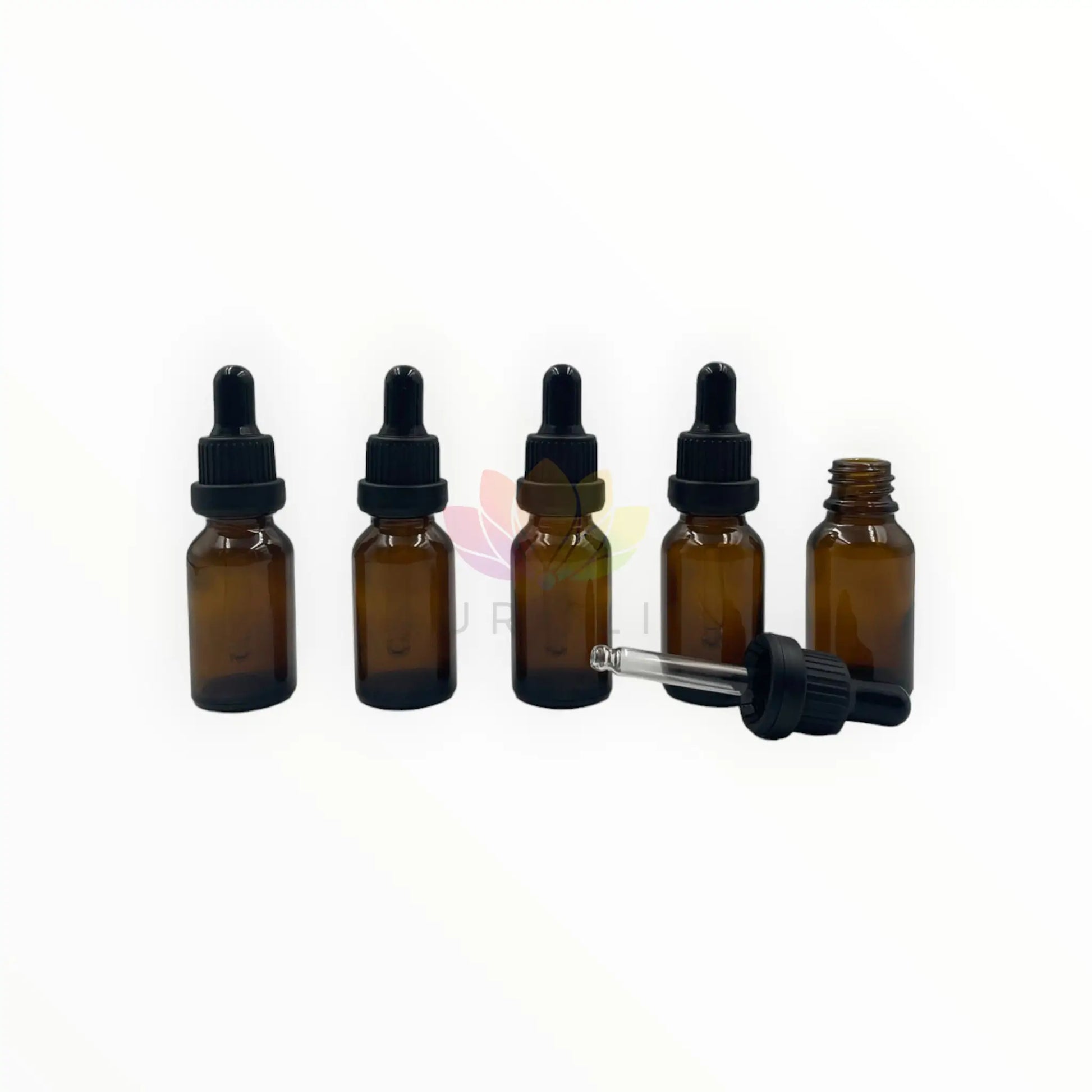 Gotarios 30ml ambar vidrio grueso tapa negra con sello