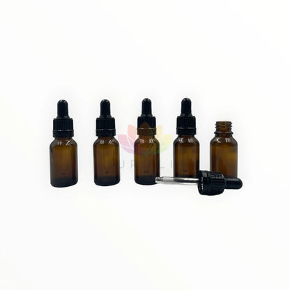 Gotarios 30ml ambar vidrio grueso tapa negra con sello de seguridad
