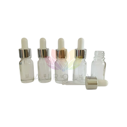 Gotero 10ml transparente tapa plateada