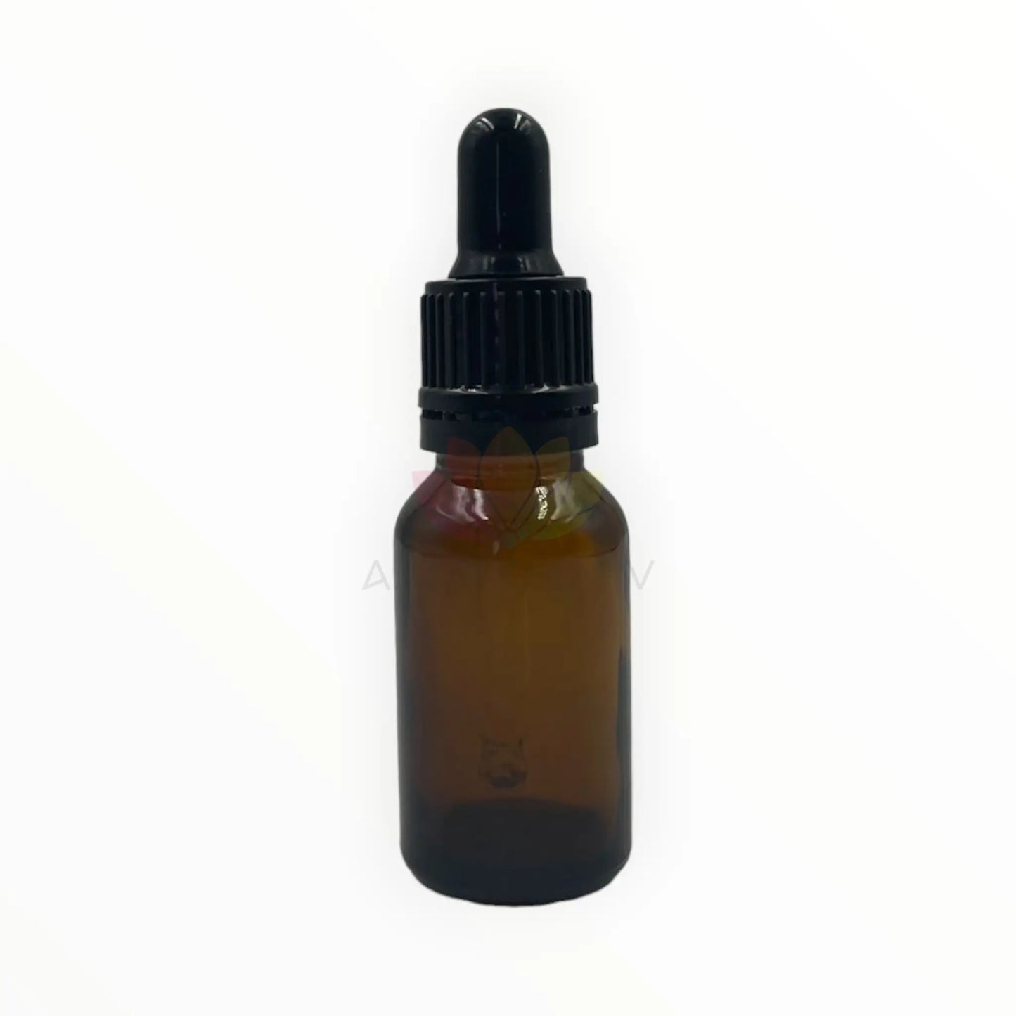Gotero 15 ml ambar tapa negra con sello