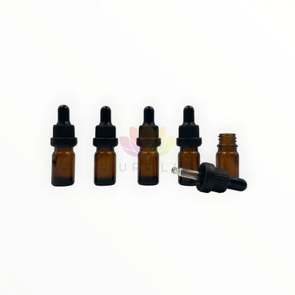 Gotero  5 ml ambar tapa negra