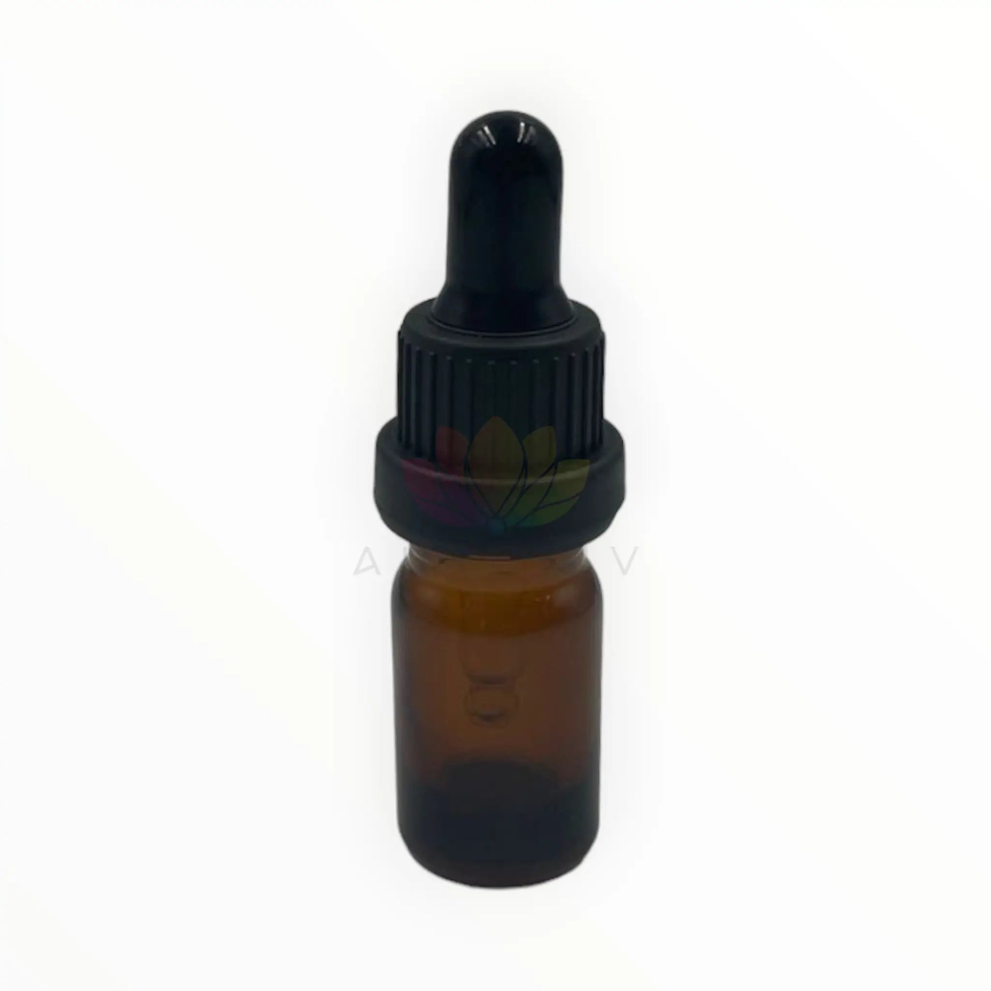 Gotero 5ml ambar tapa negra con sello