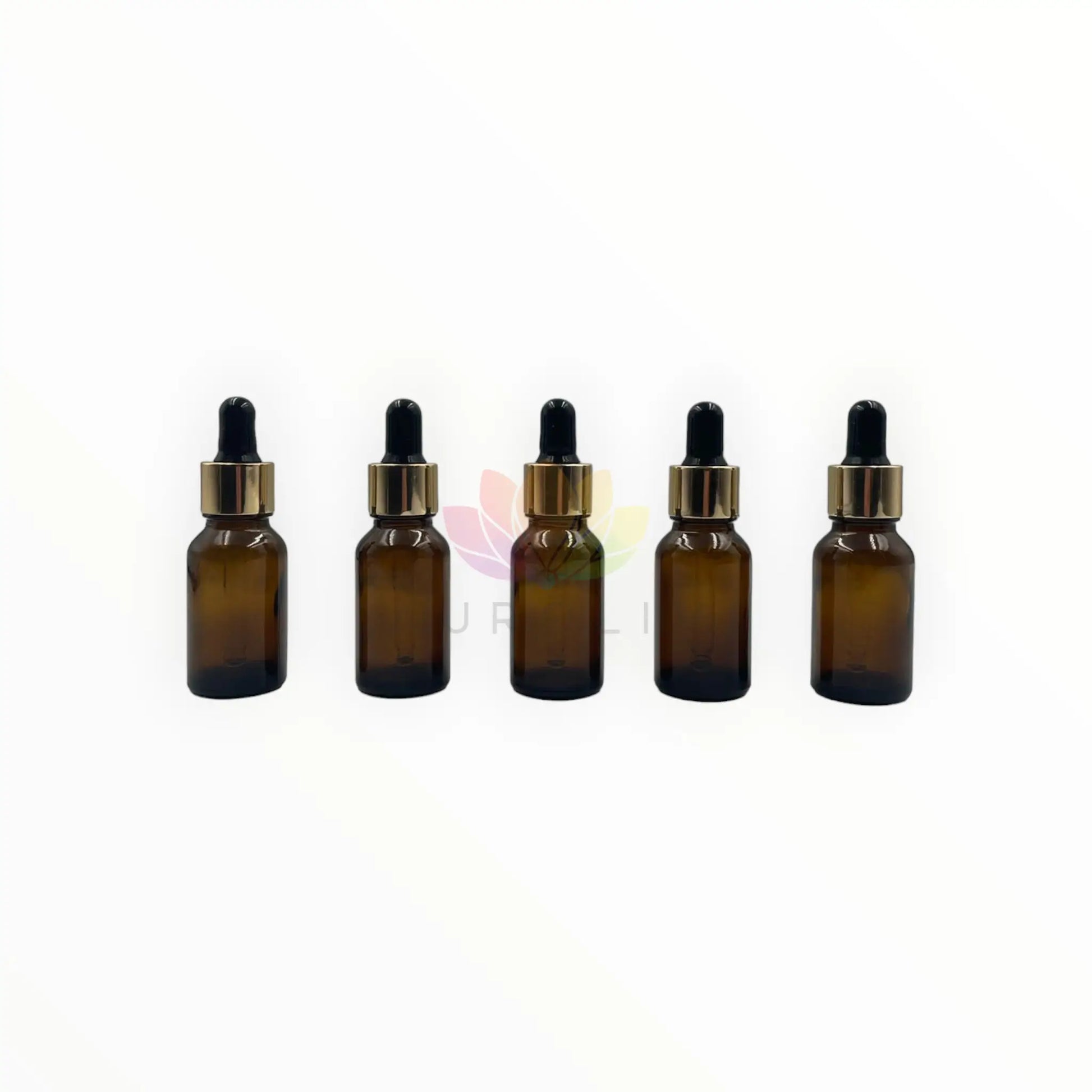 Goteros 30ml ambar vidrio grueso tapa dorada