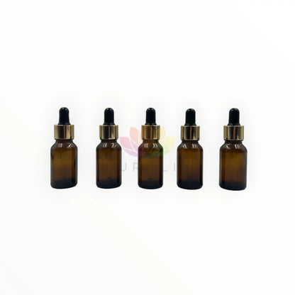 Goteros 30ml ambar vidrio grueso tapa dorada