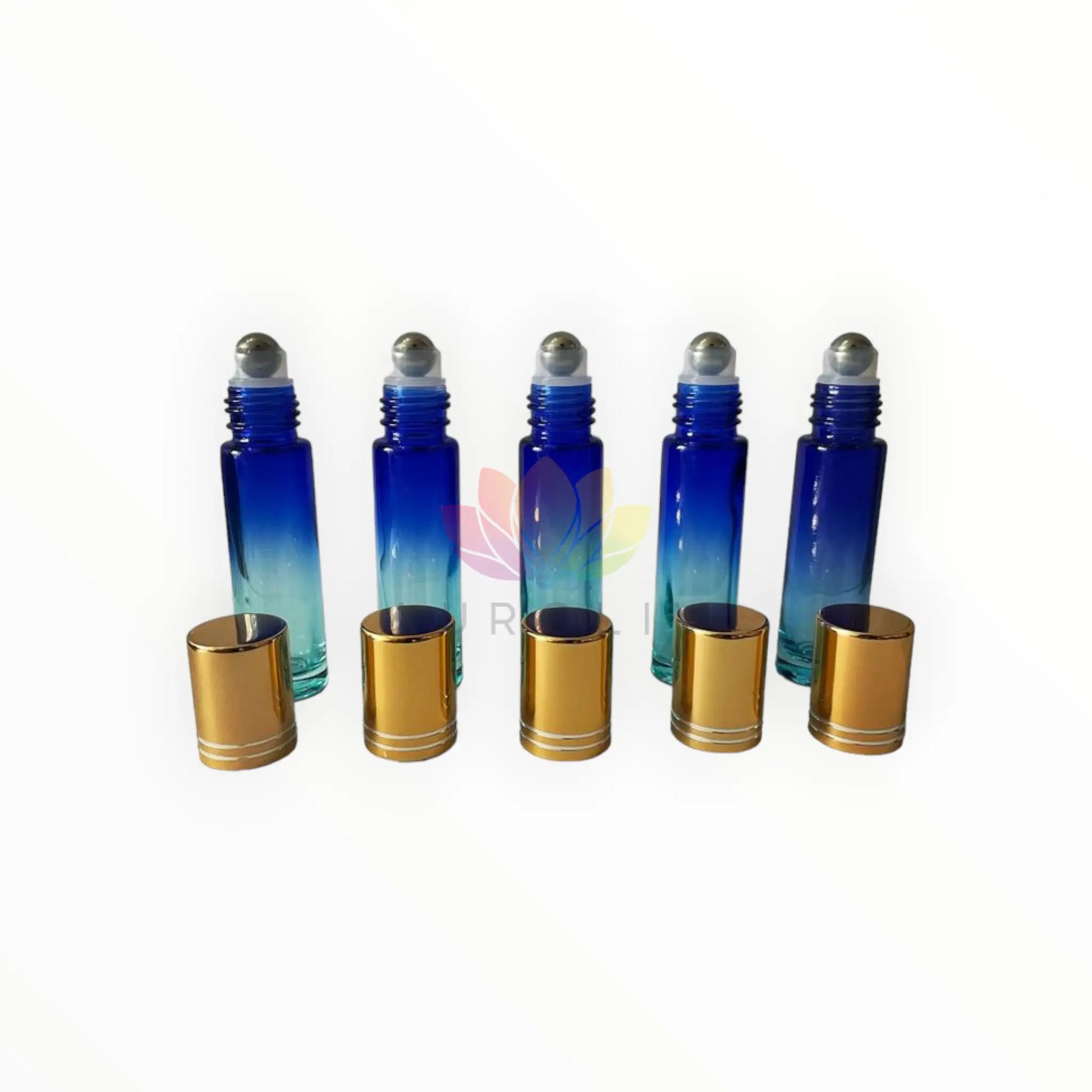 Roll on 10 ml degrade azul celeste vidrio grueso