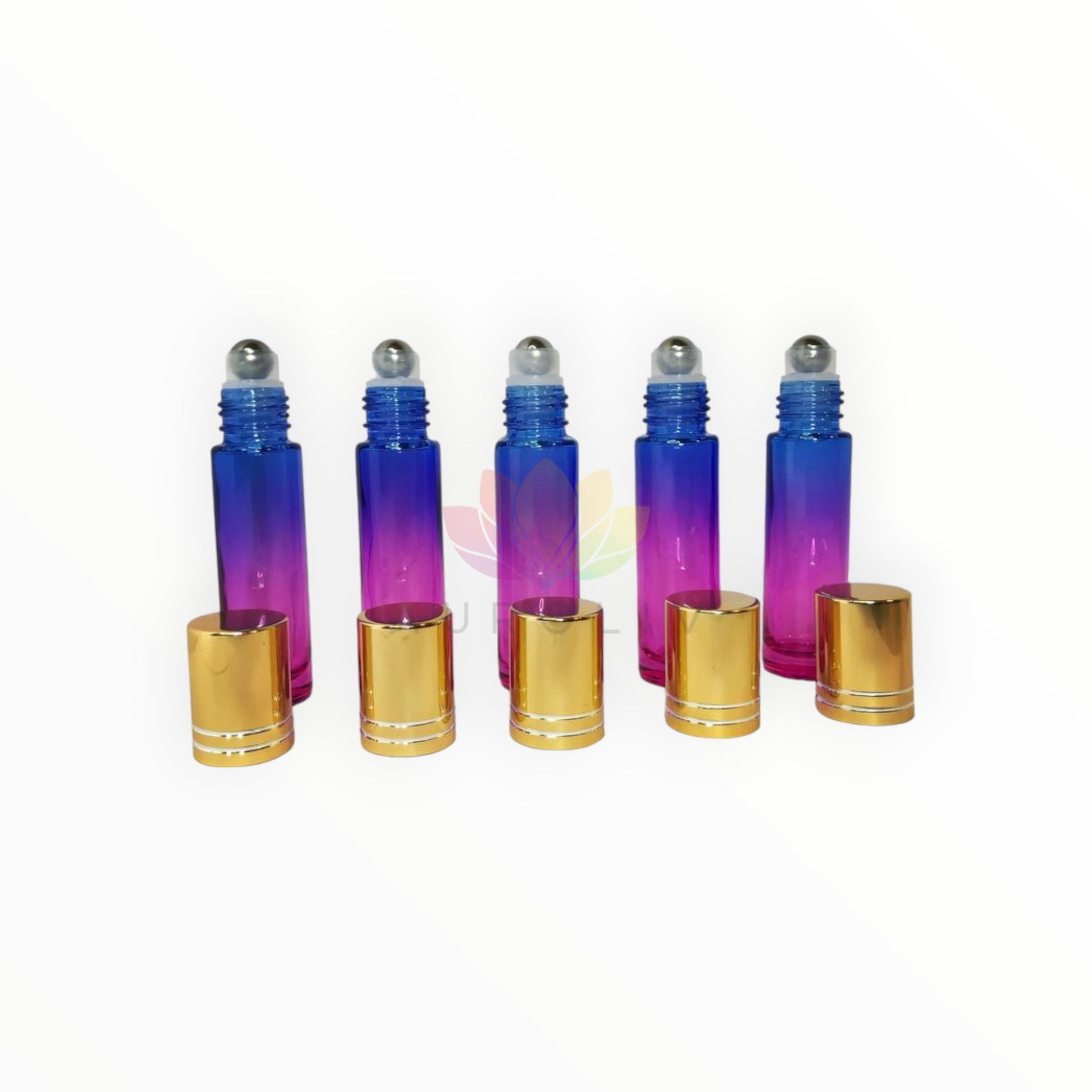 Roll on 10 ml degrade azul rosado vidrio grueso