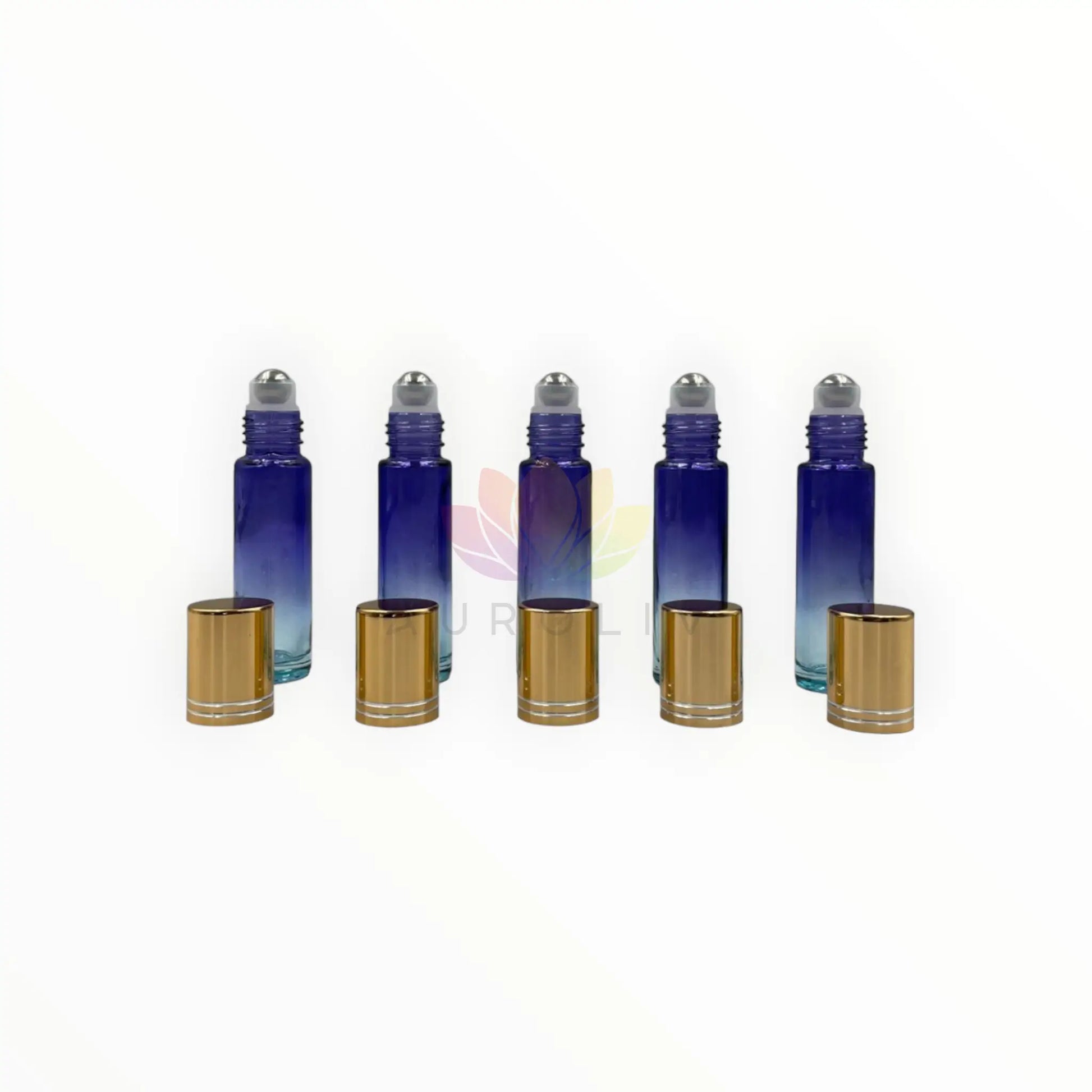 Roll on 10 ml degrade morado celeste vidrio grueso