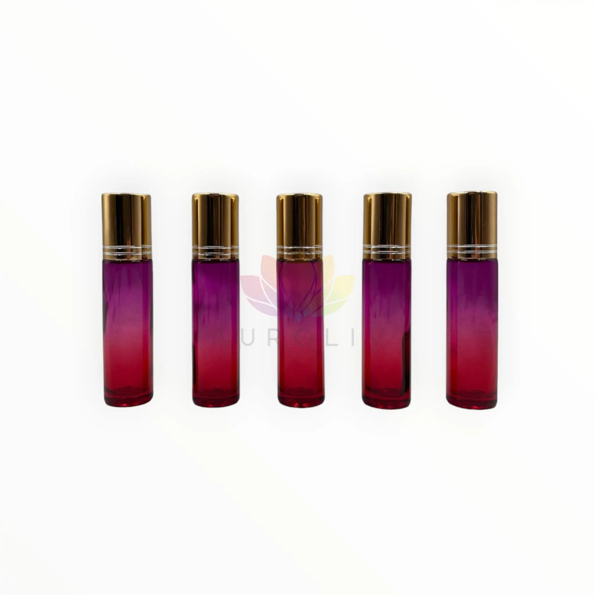 Roll on 10 ml degrade rosado rojo vidrio grueso