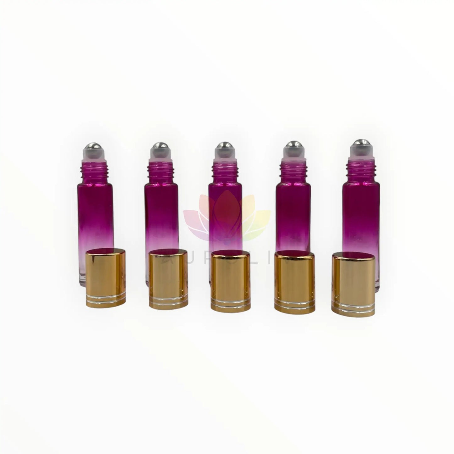 Roll on 10 ml degrade rosado transparente vidrio grueso