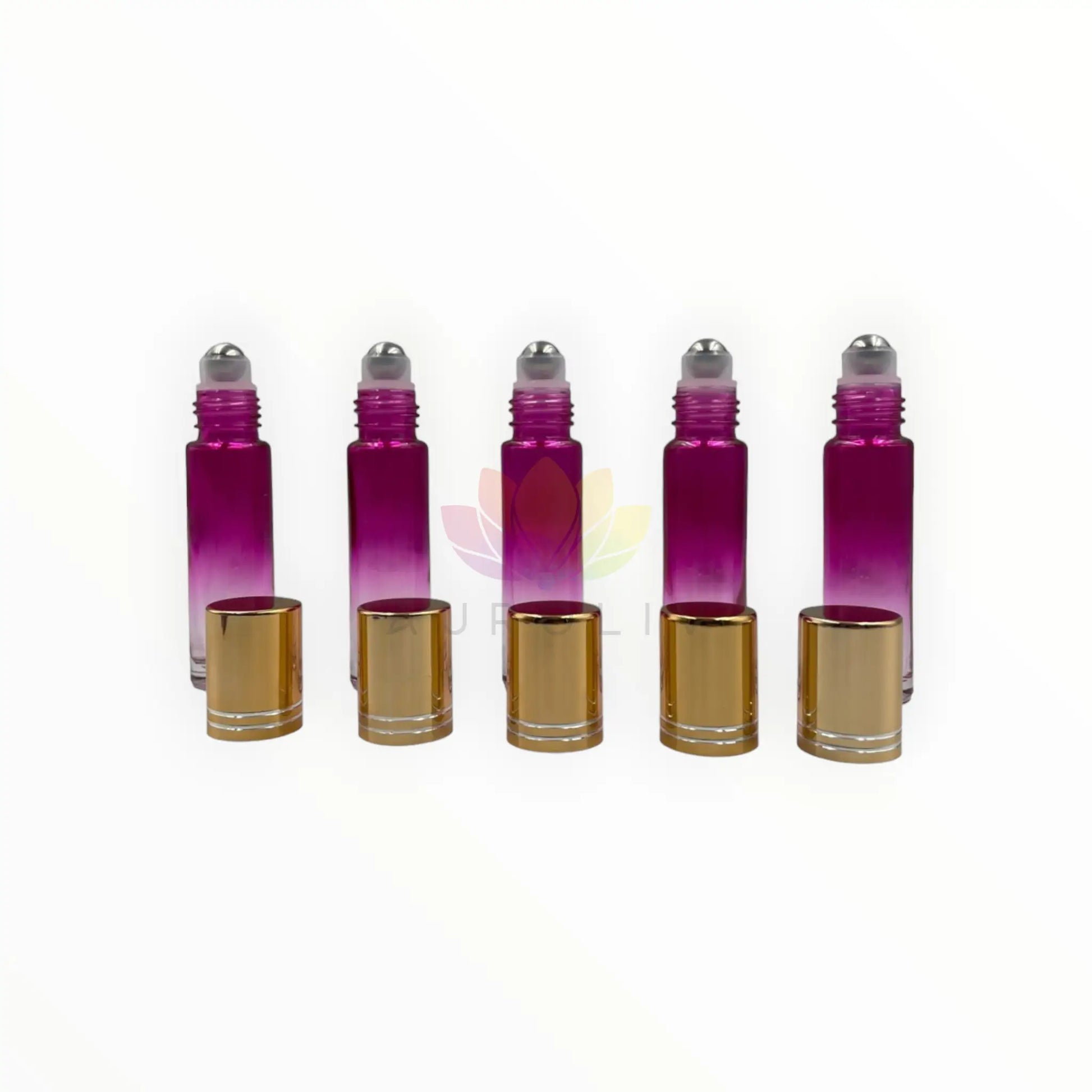 Roll on 10 ml degrade rosado transparente vidrio grueso