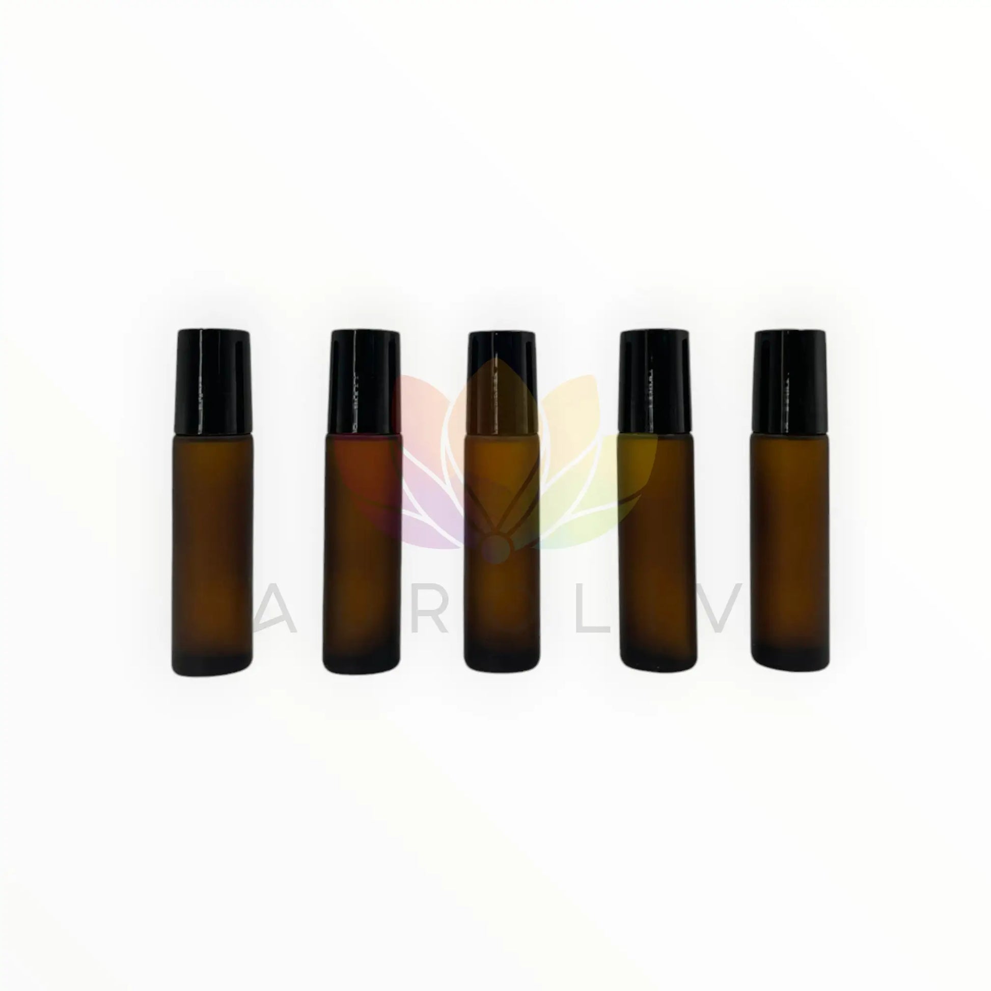 Roll on 10ml ambar empavonado vidrio grueso tapa negra