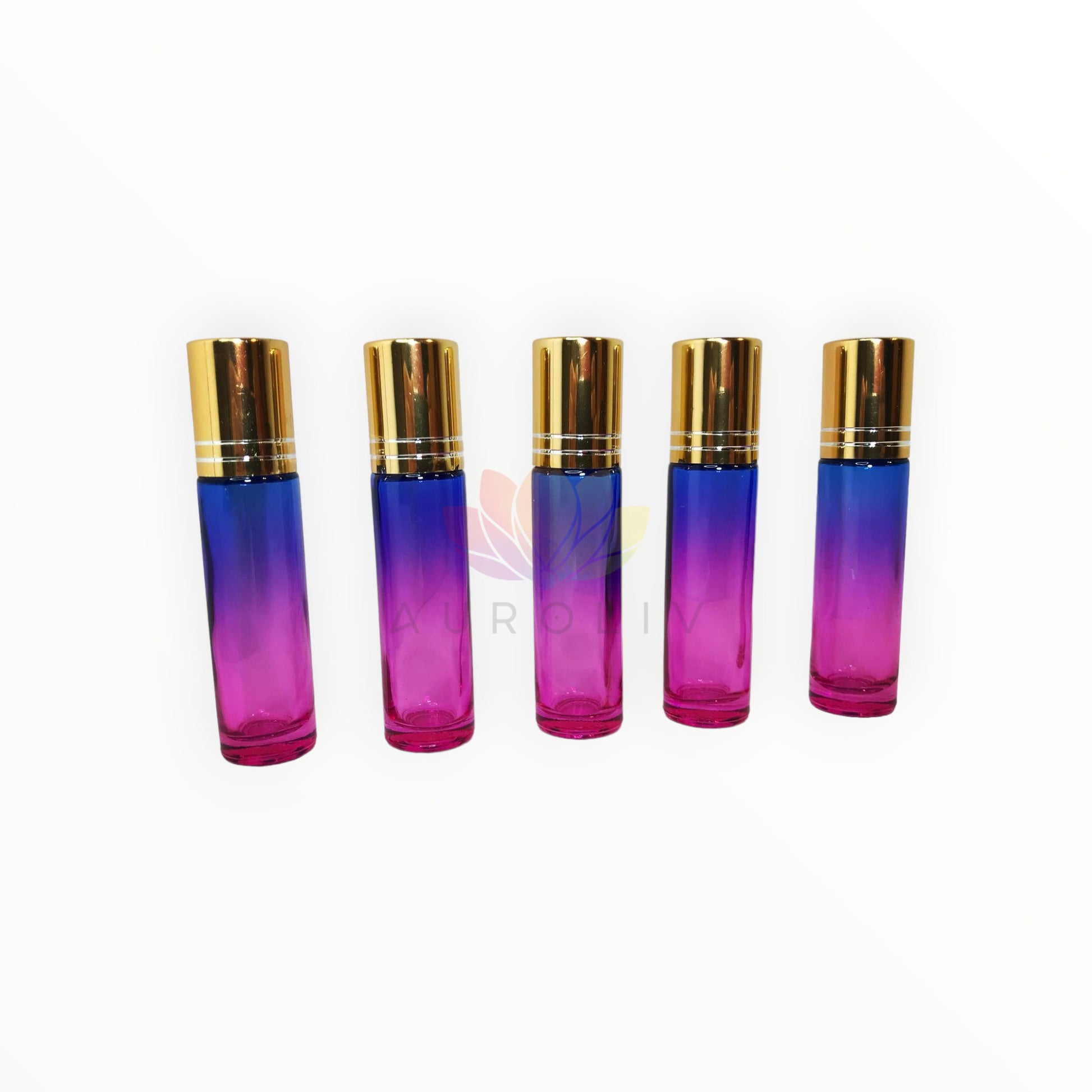 Roll on 10ml degrade azul rosado vidrio grueso