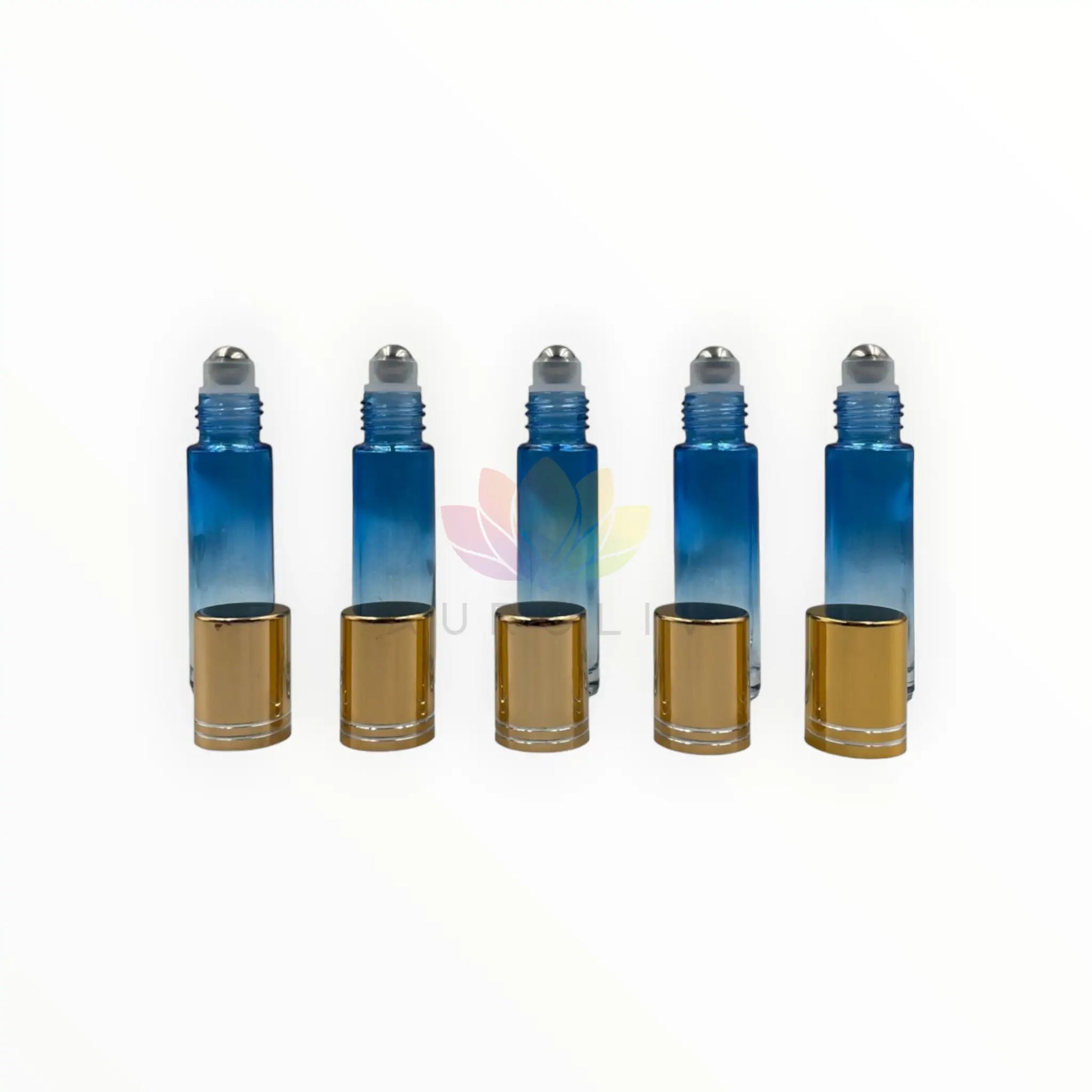 Roll on 10ml degrade azul transparente vidrio grueso