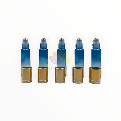 Roll on 10ml degrade azul transparente vidrio grueso