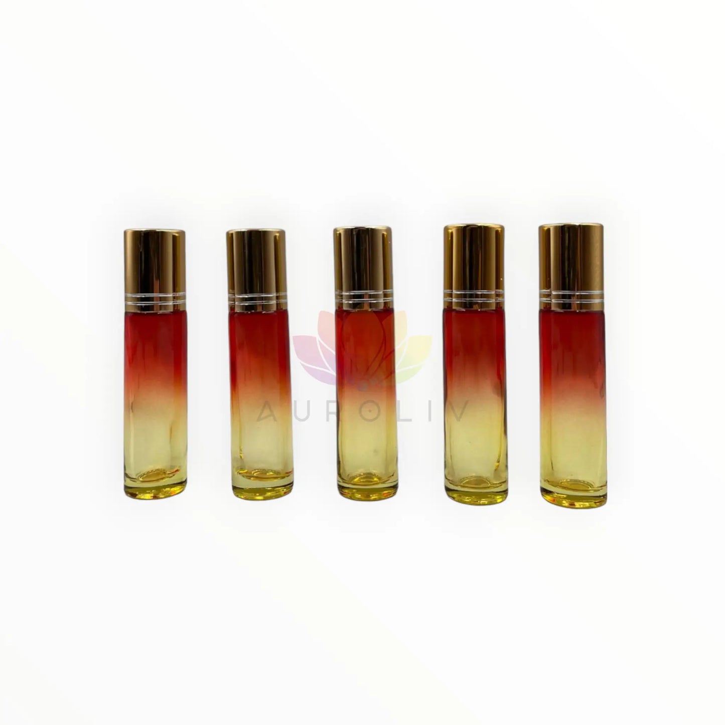 Roll on 10ml degrade rojo amarillo vidrio grueso
