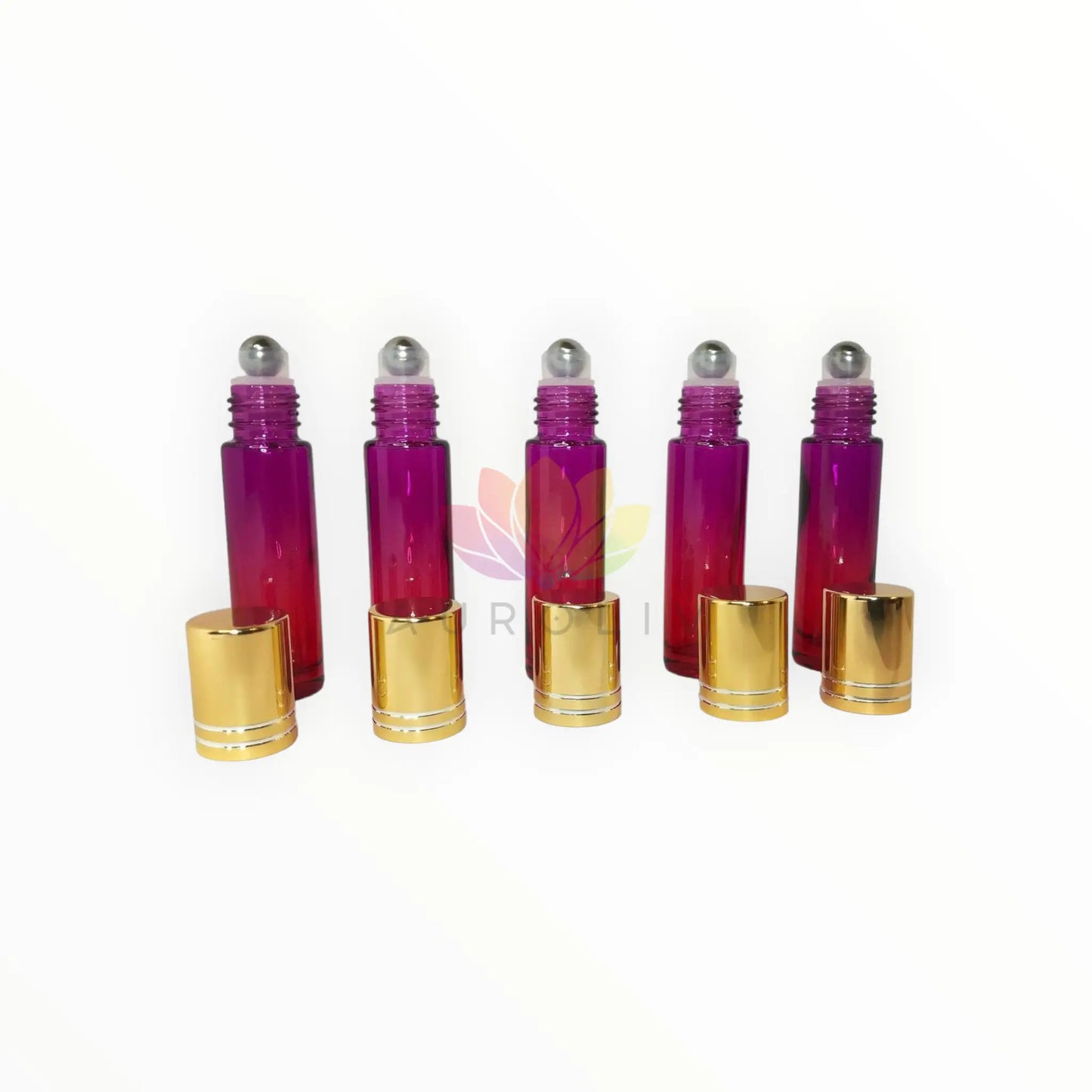 Roll on 10ml degrade rosado rojo vidrio grueso