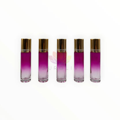Roll on 10ml degrade rosado transparente vidrio grueso