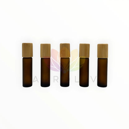 Roll on 10ml ámbar empavonado vidrio grueso bambu