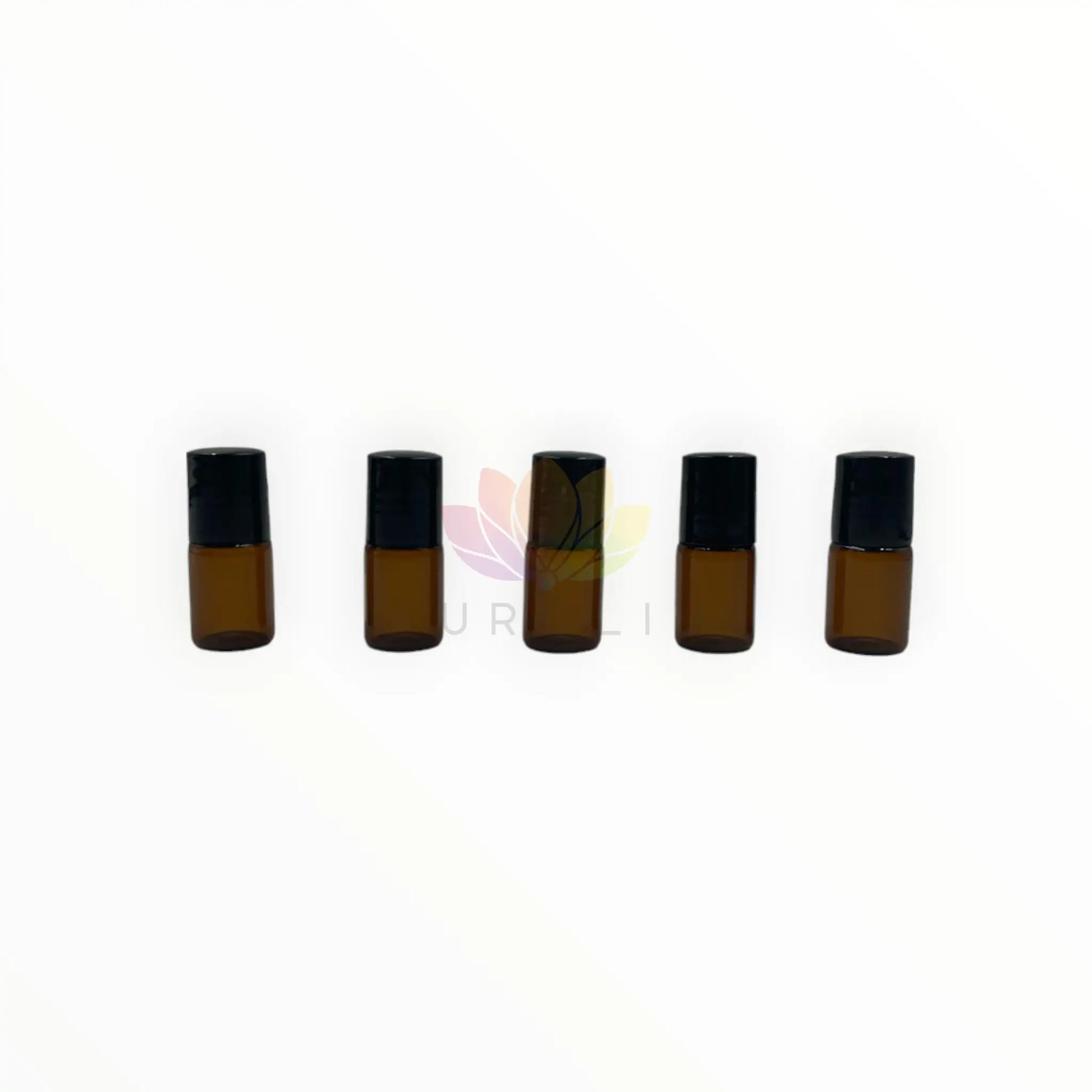 Roll on 2 ml ambar vidrio tapa negra