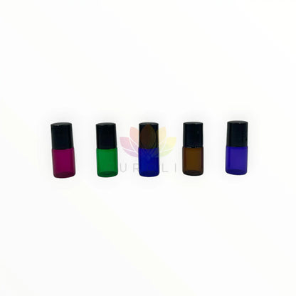 Roll on 2 ml colores vidrio tapa negra