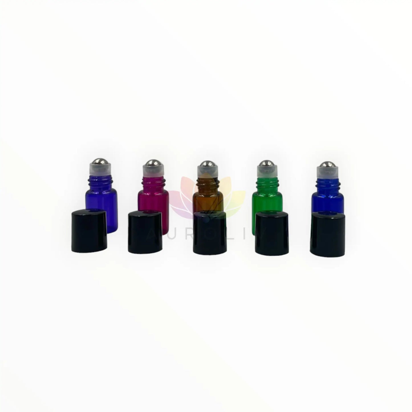 Roll on 2ml colores vidrio tapa negra