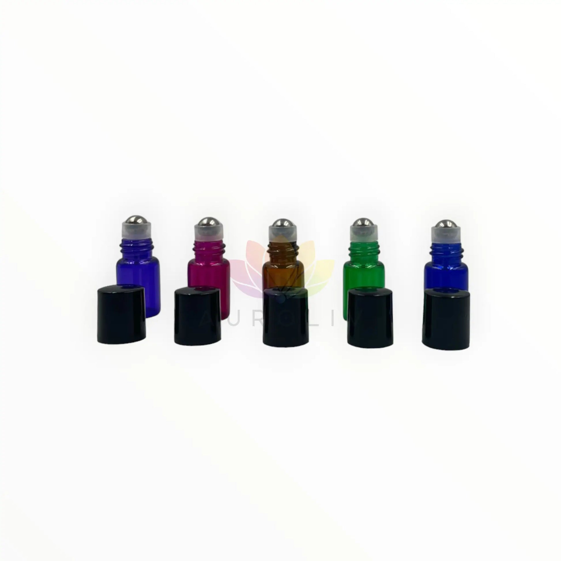 Roll on 2ml colores vidrio tapa negra