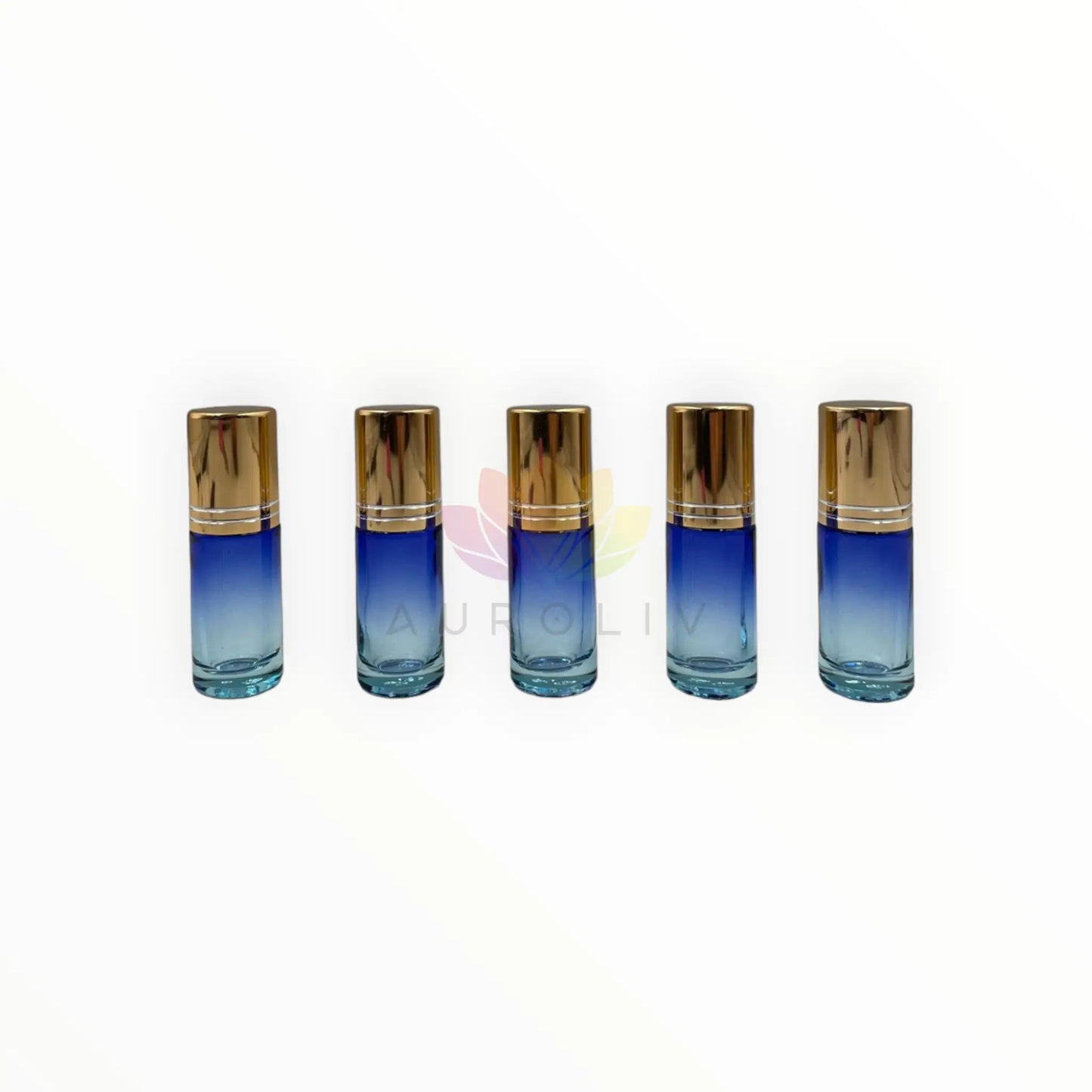 Roll on 5 ml degrade azul celeste vidrio grueso