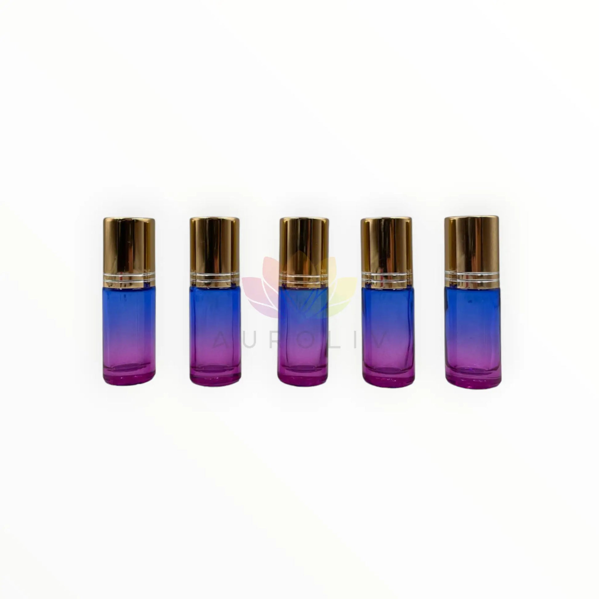 Roll on 5 ml degrade azul rosado vidrio grueso