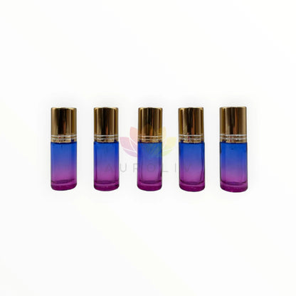 Roll on 5 ml degrade azul rosado vidrio grueso